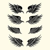 desenhos asas silhueta logotipo vetor