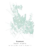 Dammam, Arábia Saudita Arábia, urbano detalhe ruas estradas mapa , elemento modelo imagem vetor