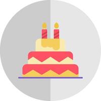 aniversário bolo plano escala ícone Projeto vetor