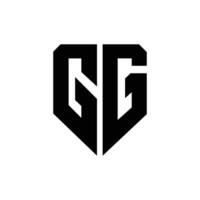 carta gg com escudo forma segurança o negócio monograma logotipo Projeto idéia vetor
