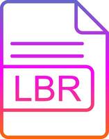 lb Arquivo formato linha gradiente ícone Projeto vetor