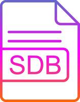 sdb Arquivo formato linha gradiente ícone Projeto vetor