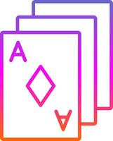 pôquer cartões linha gradiente ícone Projeto vetor