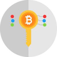 bitcoin chave plano escala ícone Projeto vetor