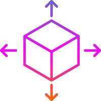 cubo linha gradiente ícone Projeto vetor