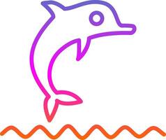 golfinho mostrar linha gradiente ícone Projeto vetor