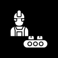 industrial trabalhador glifo invertido ícone Projeto vetor