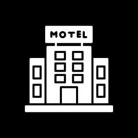 motel glifo invertido ícone Projeto vetor
