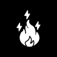 elétrico fogo glifo invertido ícone Projeto vetor