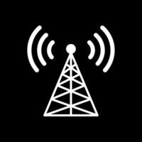 rádio torre glifo invertido ícone Projeto vetor