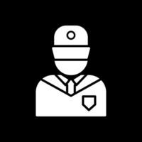 segurança guarda glifo invertido ícone Projeto vetor