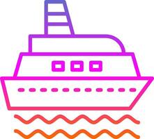 navio linha gradiente ícone Projeto vetor