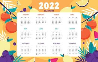 Modelo de calendário 2022 vetor