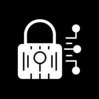 cyber segurança glifo invertido ícone Projeto vetor
