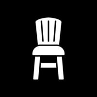 jantar cadeira glifo invertido ícone Projeto vetor