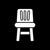 Alto cadeira glifo invertido ícone Projeto vetor