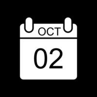 Outubro glifo invertido ícone Projeto vetor
