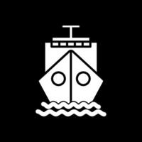 navio glifo invertido ícone Projeto vetor