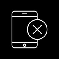 Smartphone linha invertido ícone Projeto vetor