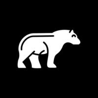 Urso glifo invertido ícone Projeto vetor