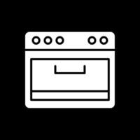 cozinhando fogão glifo invertido ícone Projeto vetor