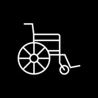 cadeira de rodas linha invertido ícone Projeto vetor
