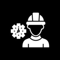 trabalhador mascarar glifo invertido ícone Projeto vetor