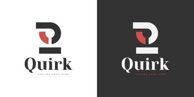 letra q design de logotipo com estilo abstrato e minimalista. q logotipo, símbolo ou ícone do monograma vetor