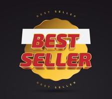 luxo emblema ou emblema do best-seller 3d. ícone do melhor vendedor para sua loja vetor