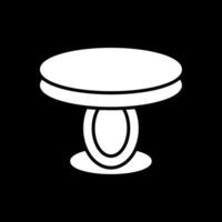 jantar mesa glifo invertido ícone Projeto vetor