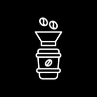 café filtro linha invertido ícone Projeto vetor