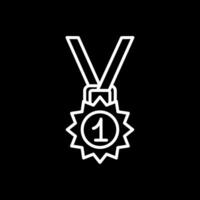 medalha linha invertido ícone Projeto vetor