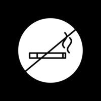 não fumar glifo invertido ícone Projeto vetor