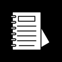bloco de anotações glifo invertido ícone Projeto vetor