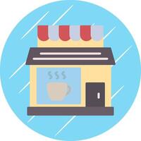 café fazer compras glifo sombra círculo ícone Projeto vetor