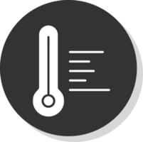 temperatura quente glifo sombra círculo ícone Projeto vetor