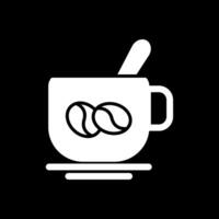 café com leite glifo invertido ícone Projeto vetor