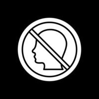 Proibido placa glifo invertido ícone Projeto vetor