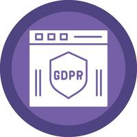 gdpr glifo vencimento círculo ícone Projeto vetor