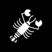 lagosta glifo invertido ícone Projeto vetor