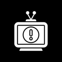 televisão glifo invertido ícone Projeto vetor