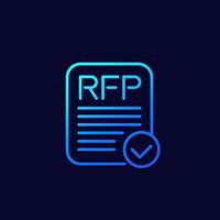 ícone de linha rfp para web vetor