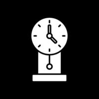 relógio glifo invertido ícone Projeto vetor
