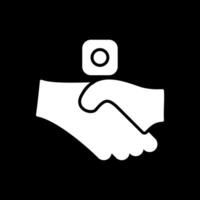 mão glifo invertido ícone Projeto vetor
