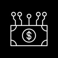 eletrônico dinheiro linha invertido ícone Projeto vetor