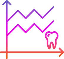 Estatísticas linha gradiente ícone Projeto vetor
