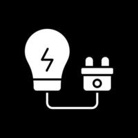 eletricidade glifo invertido ícone Projeto vetor