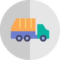 lixo caminhão plano escala ícone Projeto vetor