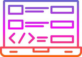 codificação linha gradiente ícone Projeto vetor