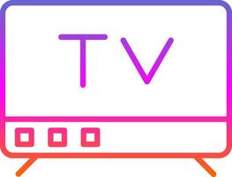 televisão linha gradiente ícone Projeto vetor